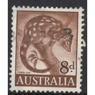 Australia 1959 - SG317 - 8d brown - Tiger Cat - used