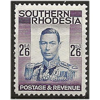Southern Rhodesia 1937 SG51 2/6d Ultramarine & Purple Mounted Mint .. ..