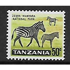 TANZANIA 1965 50c COMMON ZEBRAS MANYORA NATIONAL PARK SG 134 M MINT