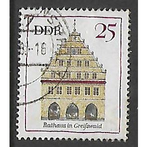 GERMANY EAST 1968 FAMOUS BUILDINGS 25pf TOWN HALL GREIFSWALD SG E1102 FINE USED