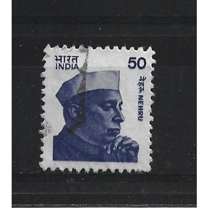 India.SG1074a 50p Nehru (Blue).Fine Used.June23