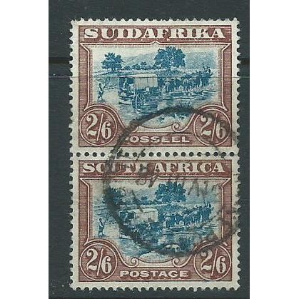 south africa stamps sg49b sg 49b vertical pair cds used