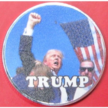 Trump Assassination Attempt. Challenge Coin. 1.50" Silver Tone. 73b.