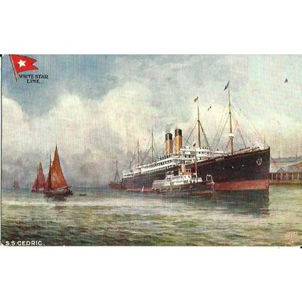 White Star Line SS CEDRIC Tuck Oilette Postcard (9215)