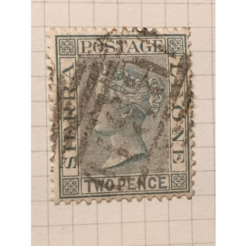 Sierra Leone QV 1884 2d Grey Used Stamp SG 30 queen postage victoria