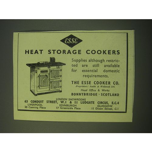 1942 Esse Heat Storage Cookers Ad