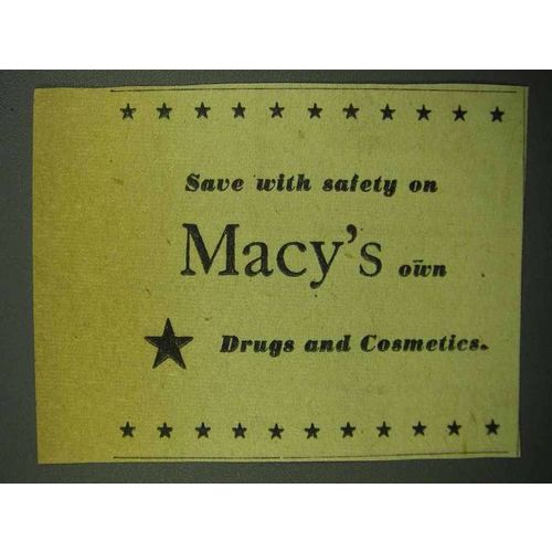 1943 Macy's Department Store Ad - Drugs Cosmetics