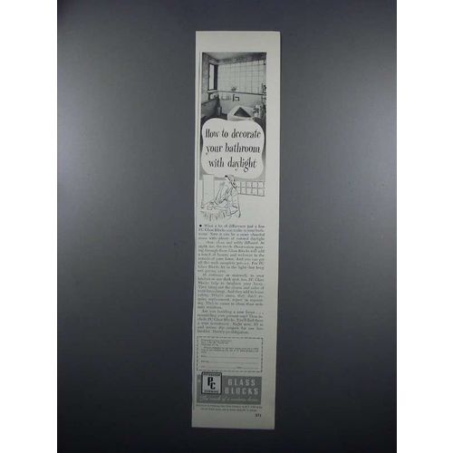 1949 Pittsburgh Corning Glass Blocks Ad - Decorate
