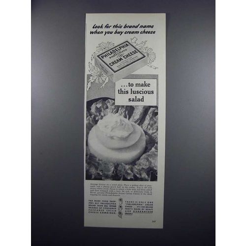 1949 Philadelphia Cream Cheese Ad - This Brand Name