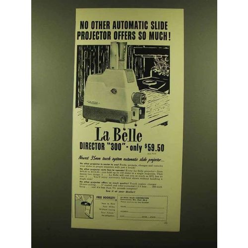 1956 La Belle Director 300 Projector Ad - No Other