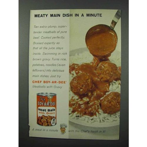1960 Chef Boy-ar-dee Meat Balls With Gravy Ad