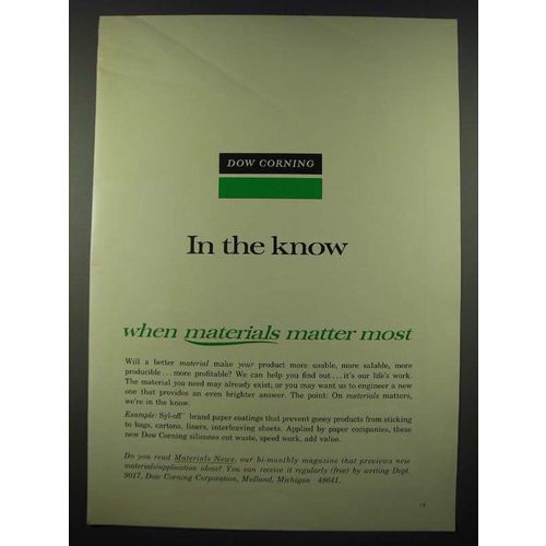 1965 Dow Corning Ad - In the Know