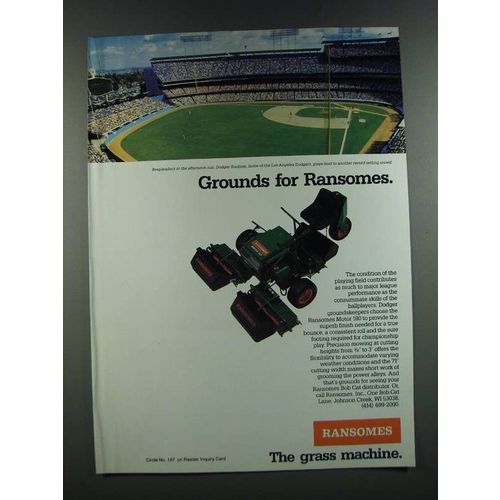 1986 Ransomes Motor 180 Lawn Mower Ad - Dodger Stadium