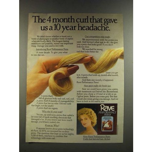 1986 Rave Performance Perm Ad - The 4 Month Curl
