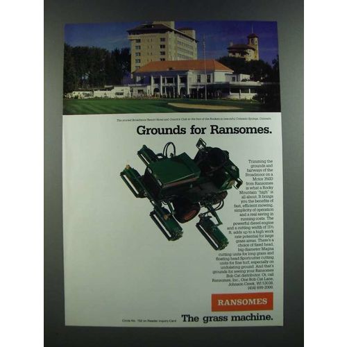 1986 Ransomes Motor 350D Mower Ad - The Broadmoor Resort Hotel