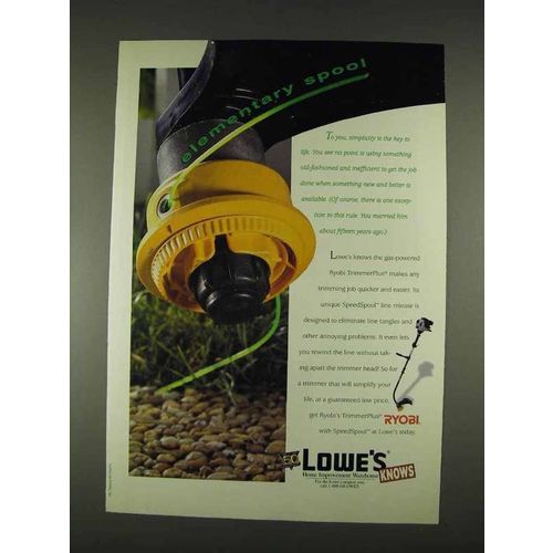 1996 Lowe's Ryobi TrimmerPlus Ad - Elementary Spool