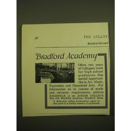 1924 Bradford Academy Ad - Bradford Academy offers two years of Collegiate work