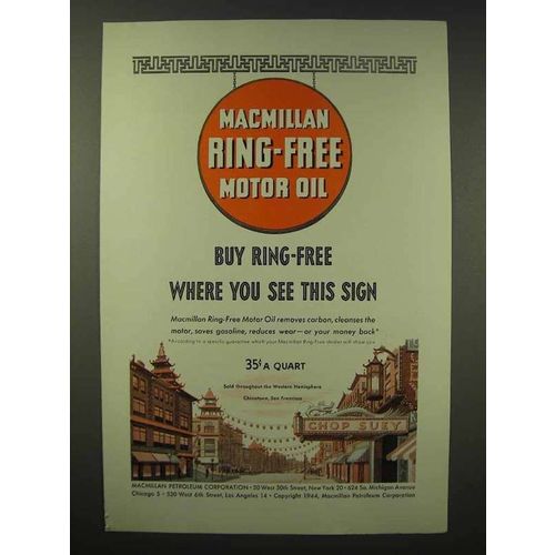 1945 Macmillan Ring-Free Motor Oil Ad