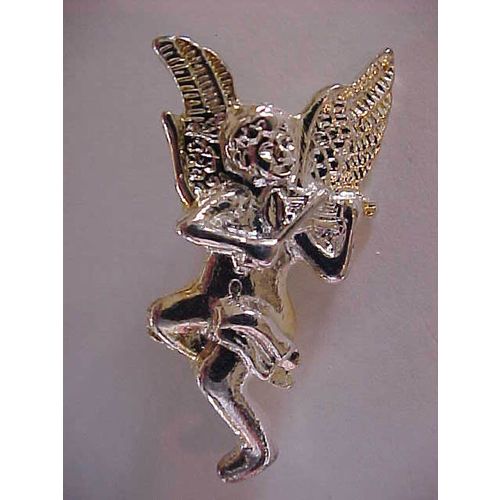 Silver Angel Pin SET 3 Angel of Happiness Love and Harmony Angels Valentines 1"