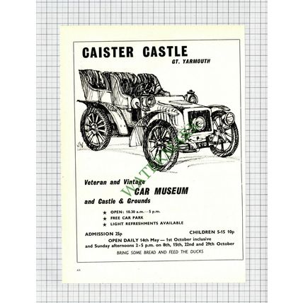 9210) Caistor Castle Great Yarmouth Advert - 1972 Cutting