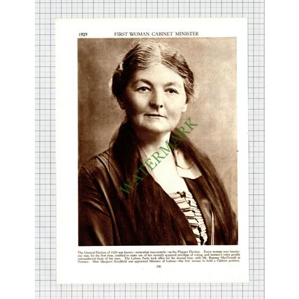 9206) Miss Margaret Bondfield First Woman Cabinet Minister 1930s Cutting / Print