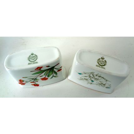 2 Minton bone china toothpick holders Meadow and floral design