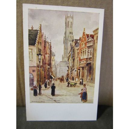 RUE FLAMANDE, BRUGES unused vintage postcard painting =