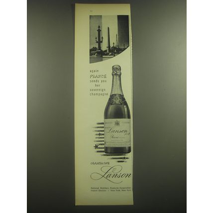 1946 Lanson Champagne Ad - Again France sends you her sovereign champagne