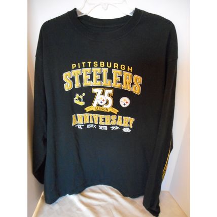 Vintage Pittsburgh Steelers 75th season LS Crew Neck Shirt Black Reebok