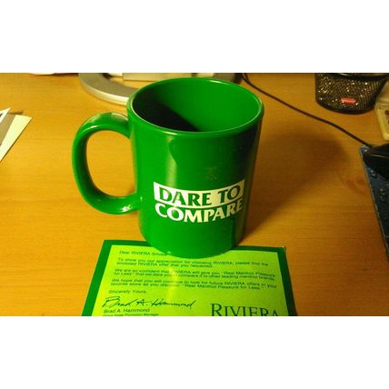 Riviera Cigarettes Green Plastic Mug