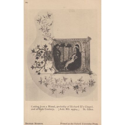 Richard II Chapel Missal 14th Century St Giles Antique Postcard