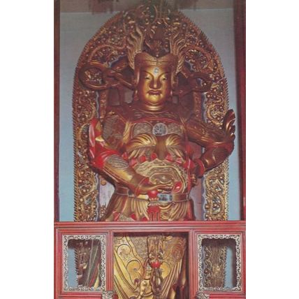 Shanghai Chinese Jade Buddha Monument God Of Defence China Photo Postcard