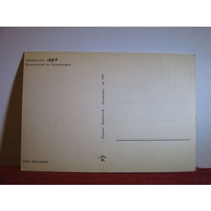 BINNEN-AMSTEL, AMSTERDAM, HOLLAND unused vintage postcard dated 1959 /