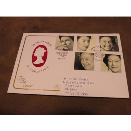 Cotswold 2002 GB FDC Cover - Queen Elizabeth Golden Jubilee / Portraits