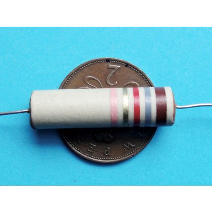Erie Ceramic Carbon Resistors, x6. 1.8KΩ 2 Watt New Old Stock 1950s 60s Amp