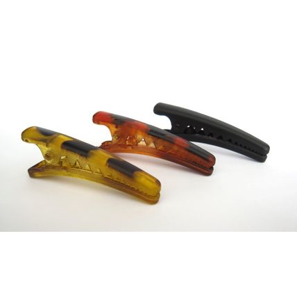 2 1/4 inch black auburn golden acrylic alligator hair clip fine thin hair
