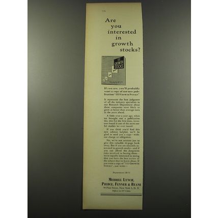 1955 Merrill Lynch Ad - Are you interested in growth stocks?