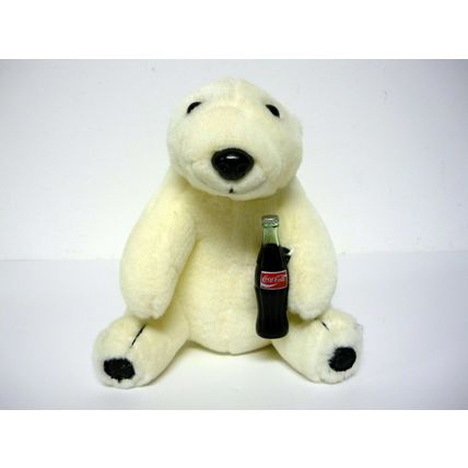 Coca-Cola Plush Polar Bear Vintage 8" Stuffed Animal w/Bottle Play By Play 1993