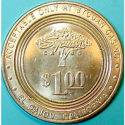 Sycuan. $1 Casino Token. El Cajon, CA. P74.