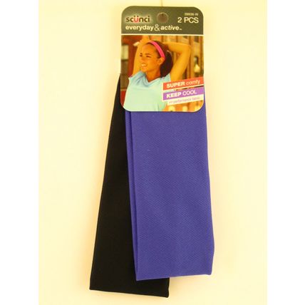 SCUNCI EVERYDAY & ACTIVE SPORTY HEAD BANDS - 2 PCS. (39938-W)