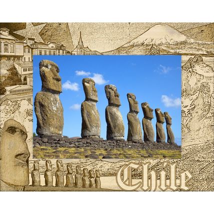Chile Laser Engraved Wood Picture Frame Landscape (4 x 6)