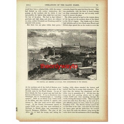 Hospital & Cemetery, Scutari, Crimean War, Book Illustration (Print), c1895