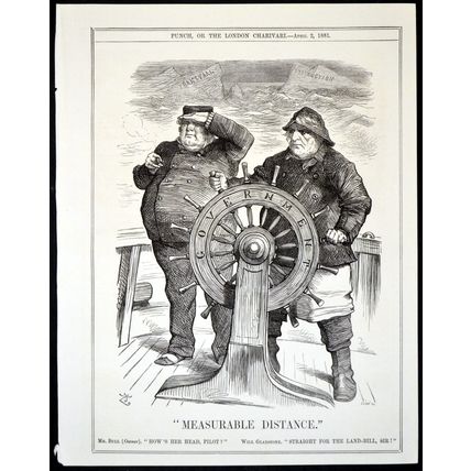 MEASURABLE DISTANCE 1881 John Tenniel - Joseph Swain PUNCH CARTOON PAGE