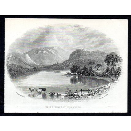 UPPER REACH OF ULLSWATER 1840 Theophilus Lindsey Aspland ANTIQUE ENGRAVING