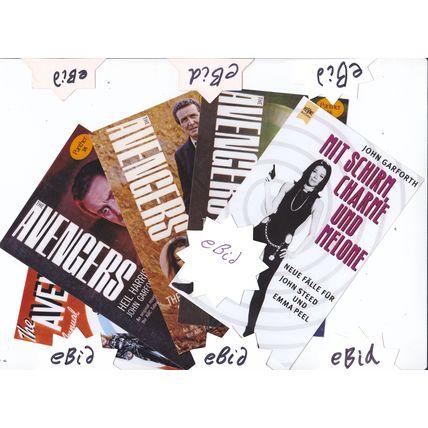 5 UK Cover Photo Set - THE AVENGERS Steed Mrs Peel - Cult TV Show NOT BOOKS