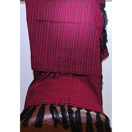 Elegant-Ultra-Soft-Lightweight **BLACK-PINK** Traditional Rebozo Shawl Mexico