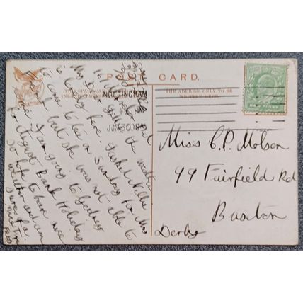 Antique Postcard St. Barnabas's Cathedral, Nottingham Posted