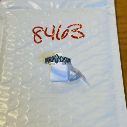 NWT Ring Bomb Party Sz7 RBP Blue Clusters Rhodium P Band Costume Jewelry
