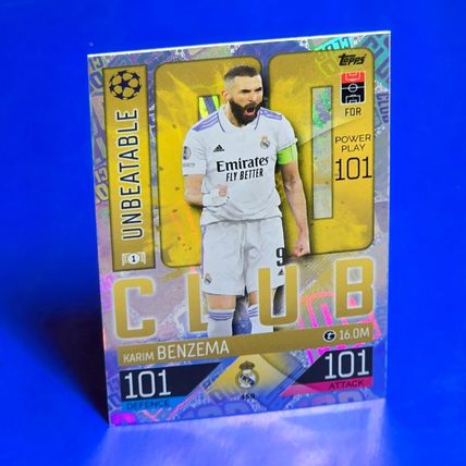 Match Attax 2022 2023 Karim Benzema Real Madrid Unbeatable 100 Club 101 #459