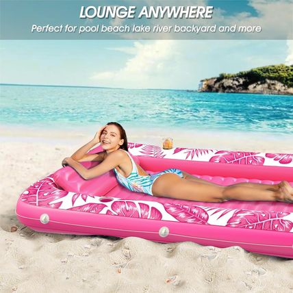 Jasonwell Inflatable Tanning Pool Lounger Float 4 in 1 Sun Tan Tub Sunbathing Po